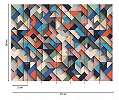 Színes 3D hatású geometrikus moható fali poszter