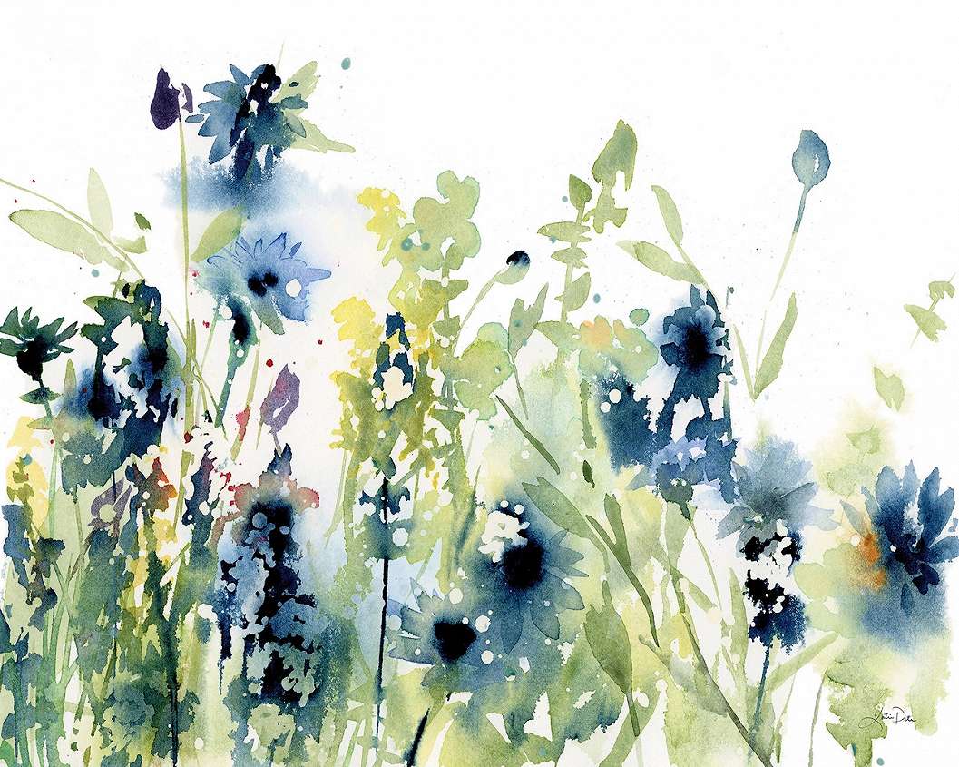 Akvarell hatású virág mintás fotótapéta 368x254 vlies