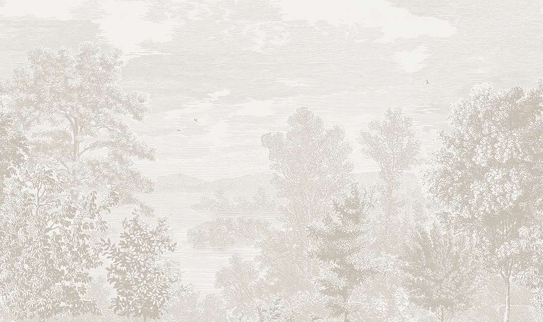 Skandináv tájkép mintás design posztertapéta beige színvilágban