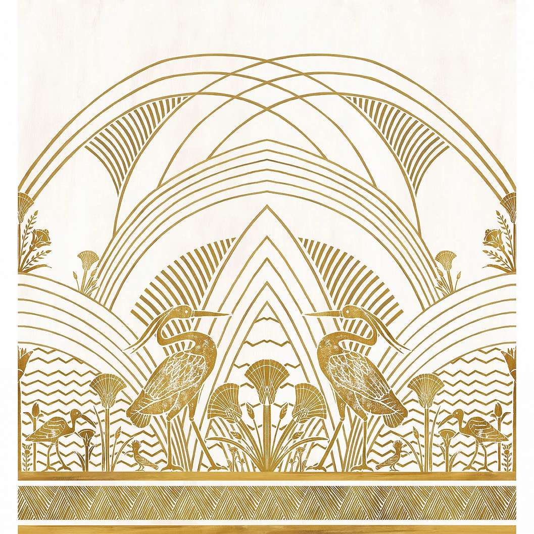 Casamance orientális design fotó tapéta fehér arany színben