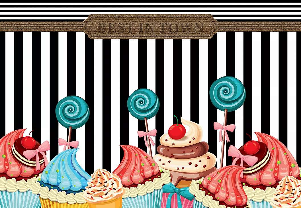 Cupcakes mintás fotótapéta retro stílusban 368x254 vlies