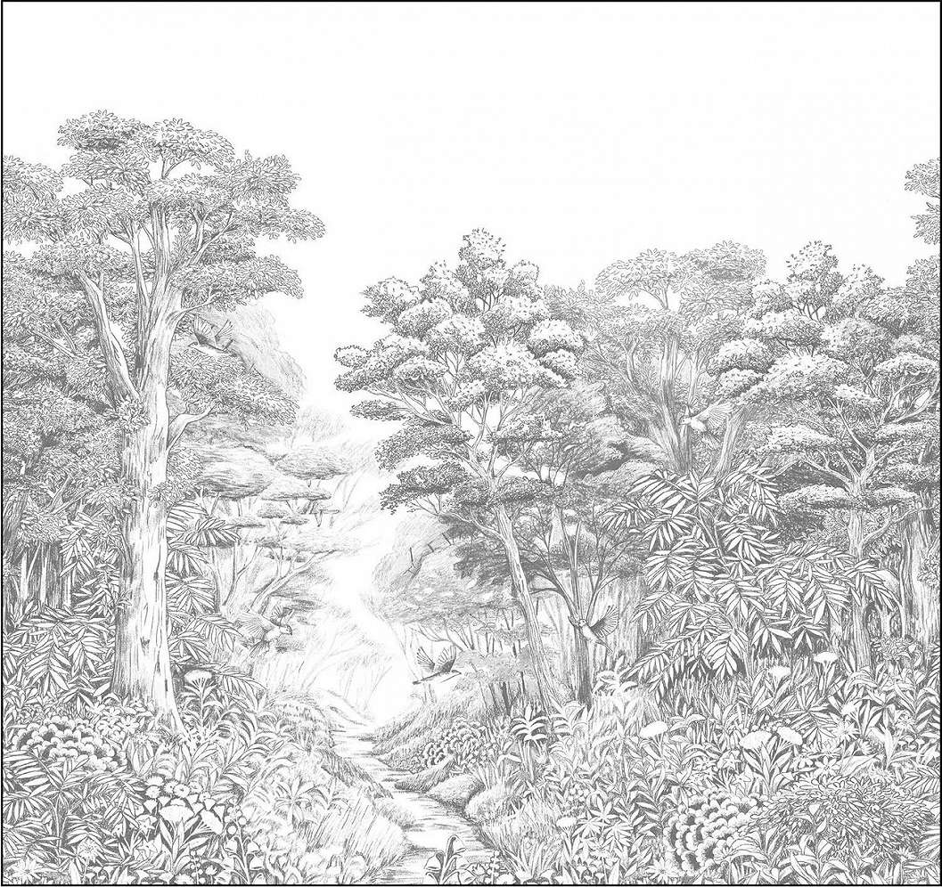 Design posztertapéta ösvény az erdőben mintával L