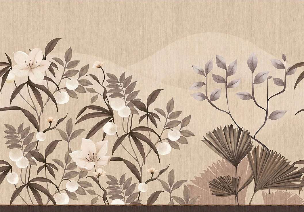 Design posztertapéta fák és virágok mintával 400cm x 310cm