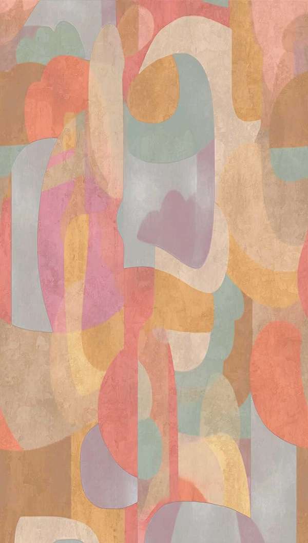 Design posztertapéta geomatriai mintával vidám színekben