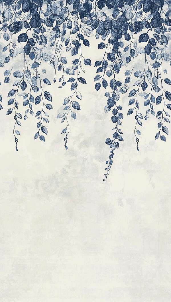 Design posztertapéta inda mintával kék színben