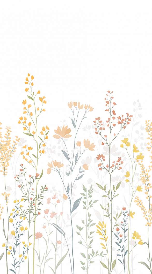 Design posztertapéta virág mintával meleg színekben 150cm x 270cm