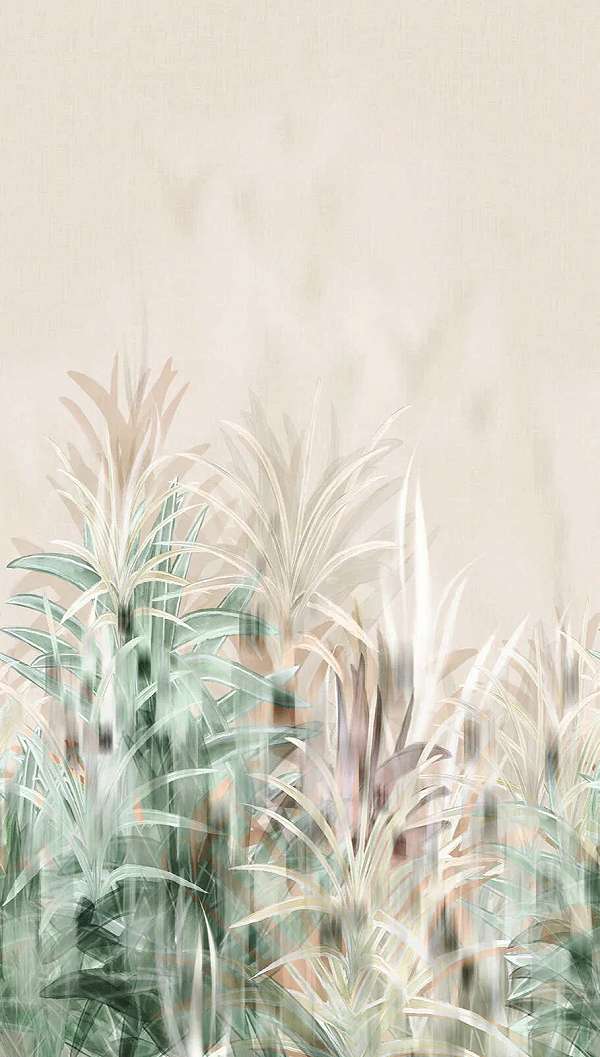 Design poszterapéta trópusi levél mintával világos zöld színben