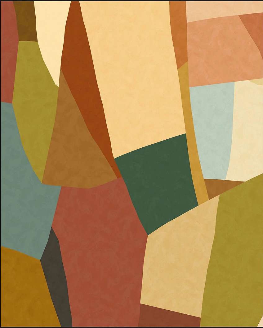 Design posztertapéta absztrakt mintával meleg színekben 250cm x 310cm