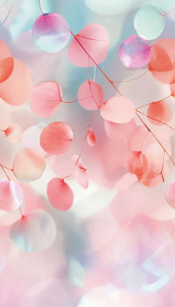 Design posztertapéta faág mintával pink színben