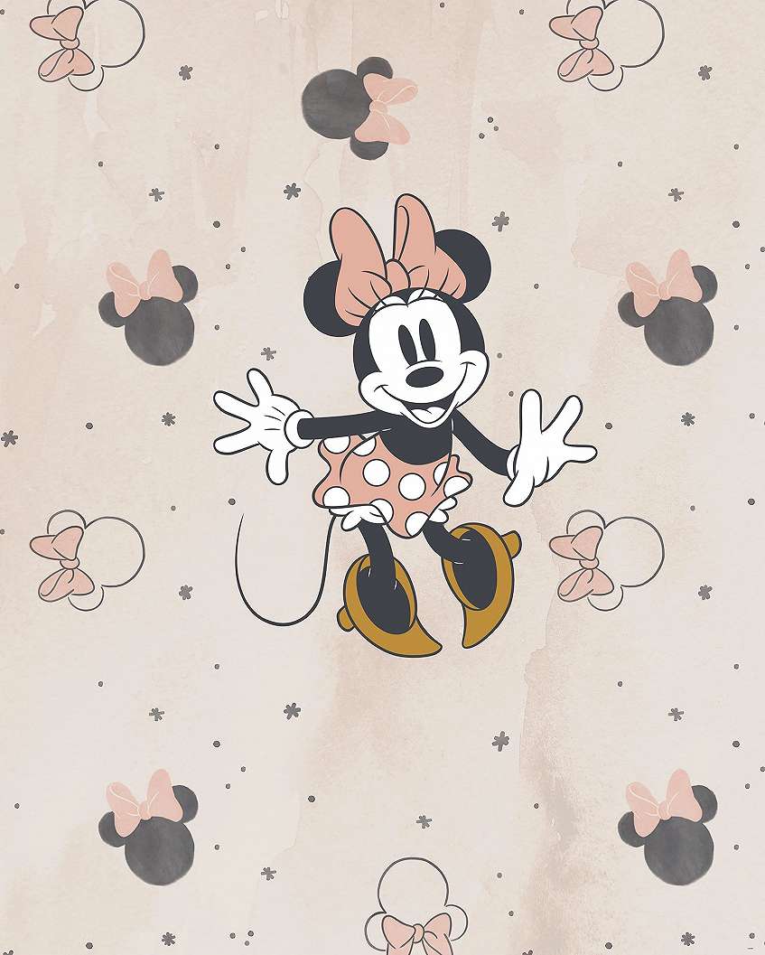 Beige alapon Disney Minnie gyerek fotótapéta