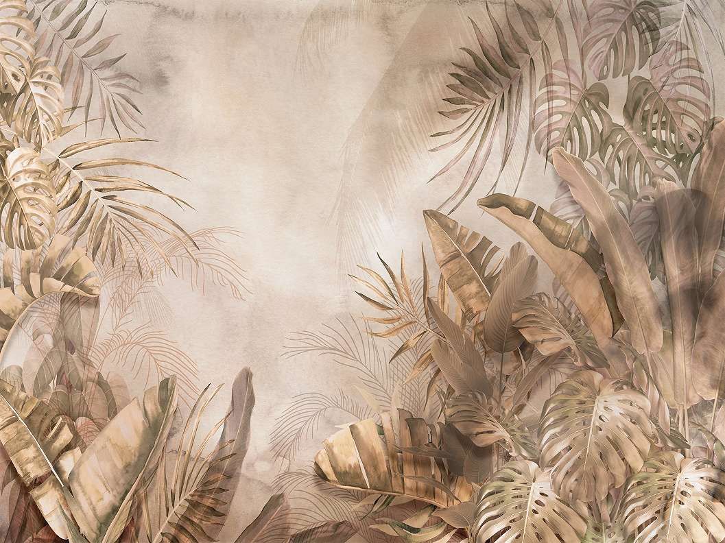Dzsungel mintás vlies fotótapéta natúr színvilágban 368x254 vlies