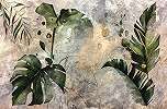 Egyedi vinyl loft trópusi botanikus mintás poszter tapéta 410cm (szélesség) X 267cm (magasság)