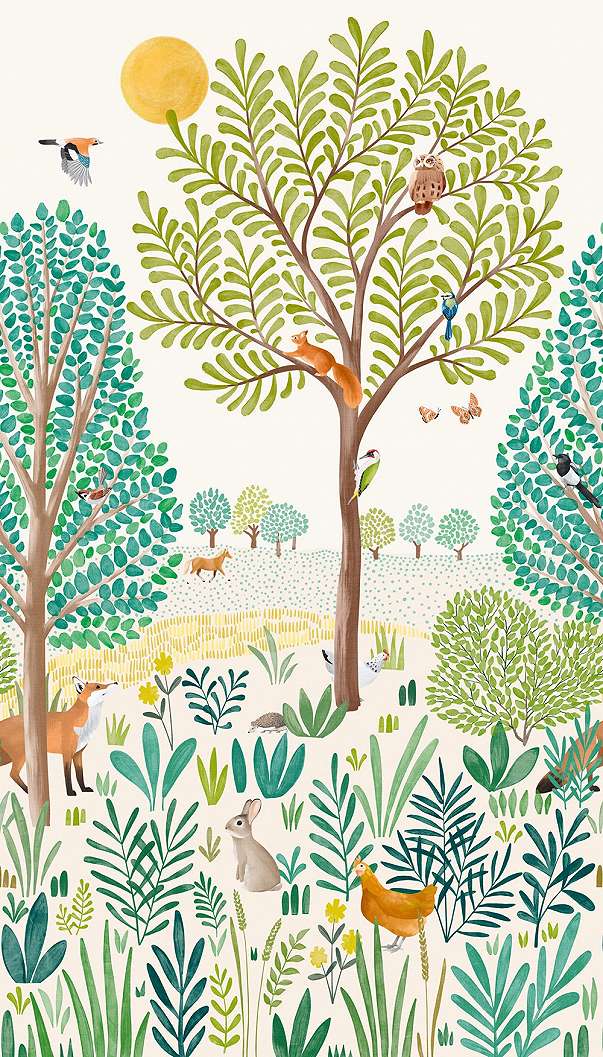 Erdei állat mintás vinyl poszter tapéta