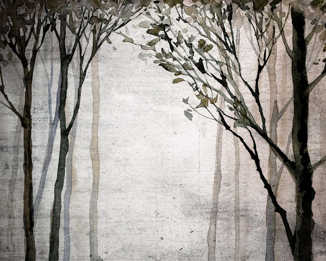 Fa erdei tájkép mintás festett hatású fotótapéta 368x254 vlies