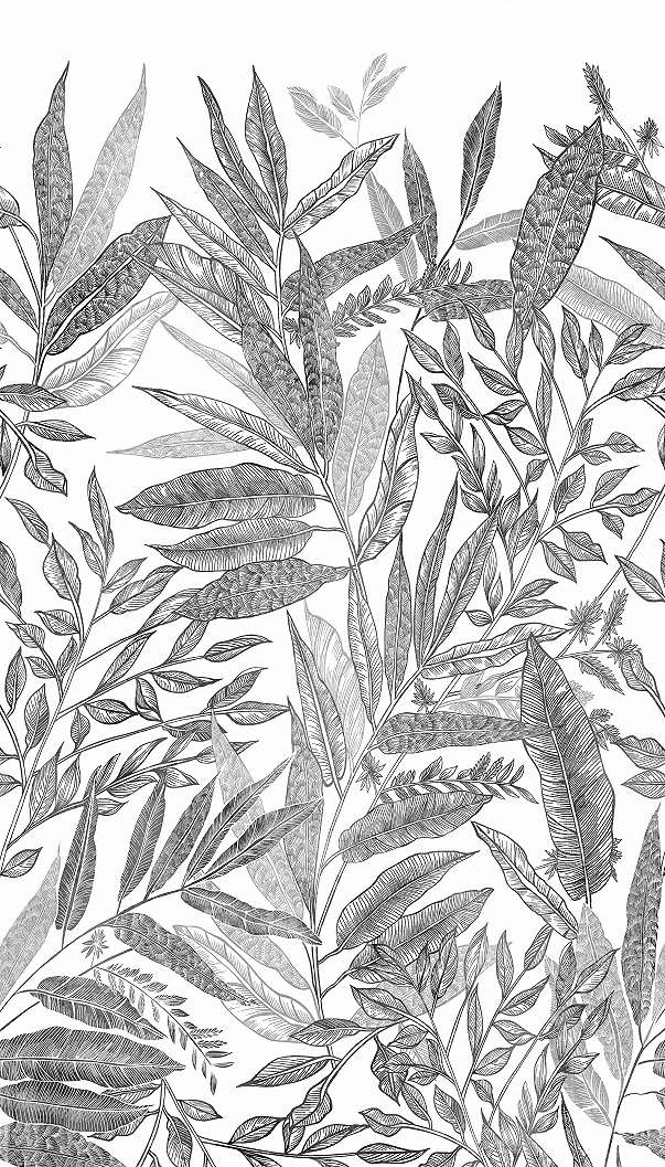 Fekete fehér dzsungel pálmafa mintás fotótapéta