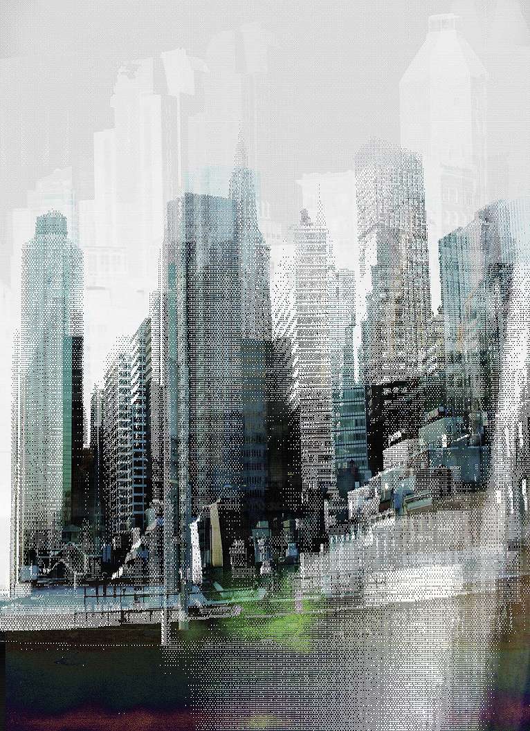 Fotótapéta absztrakt város, felhőkarcoló mintával
