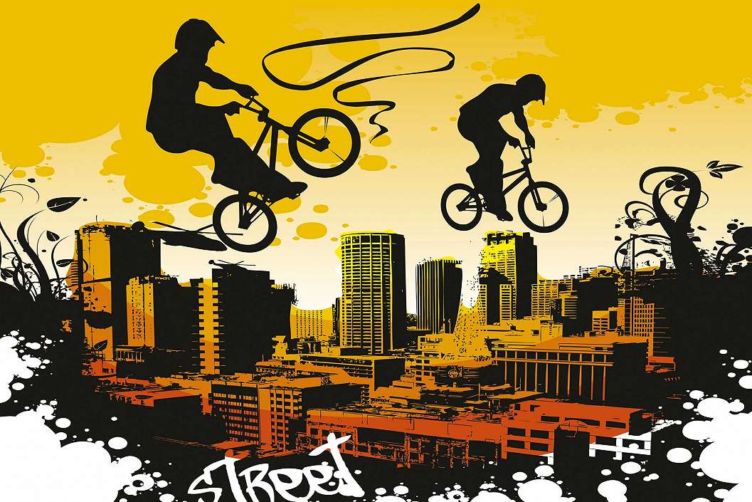 Fotótapéta BMX biciklis mintával kamaszszobába
