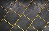 Fali poszter fekete sárga színben geometrikus mintával 368x254 vlies