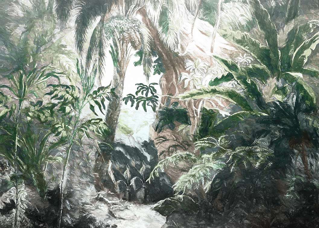 Fotótapéta dzsungel mintával festett stílusban