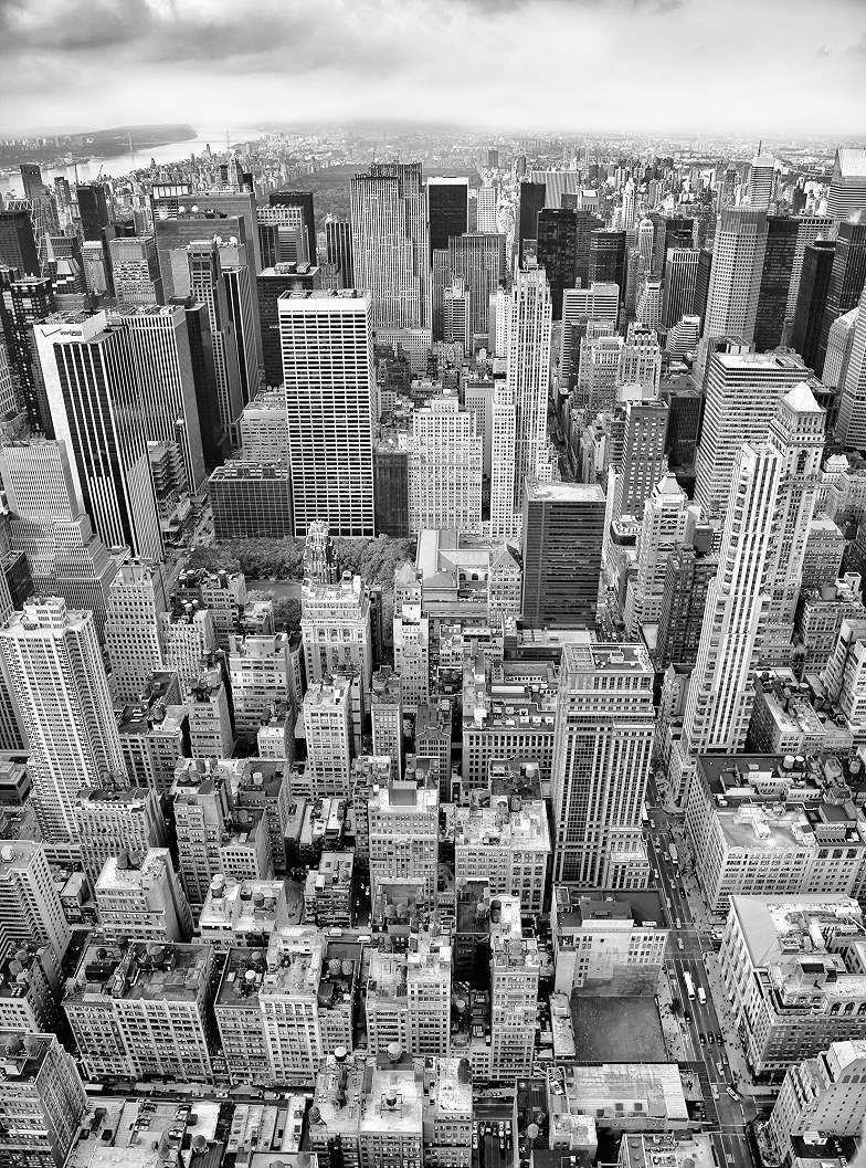 Fotótapéta fekete fehér hangulatban New York látképével