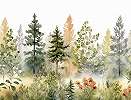 Vlies fotótapéta akvarell erdő mintával 368x254 vlies