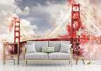 Fali poszter festmény hatással, Golden Gate híddal 368x254 vlies