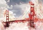 Fali poszter festmény hatással, Golden Gate híddal 368x254 vlies
