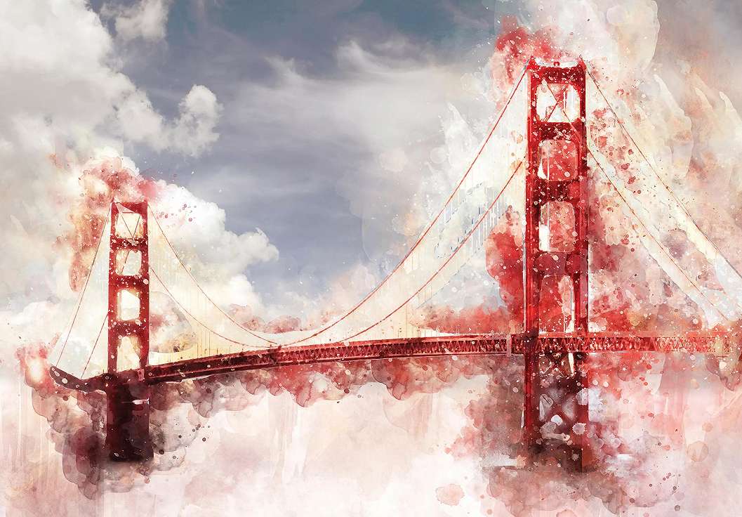 Fotótapéta festmény hatással, Golden Gate híddal 368x254 vlies