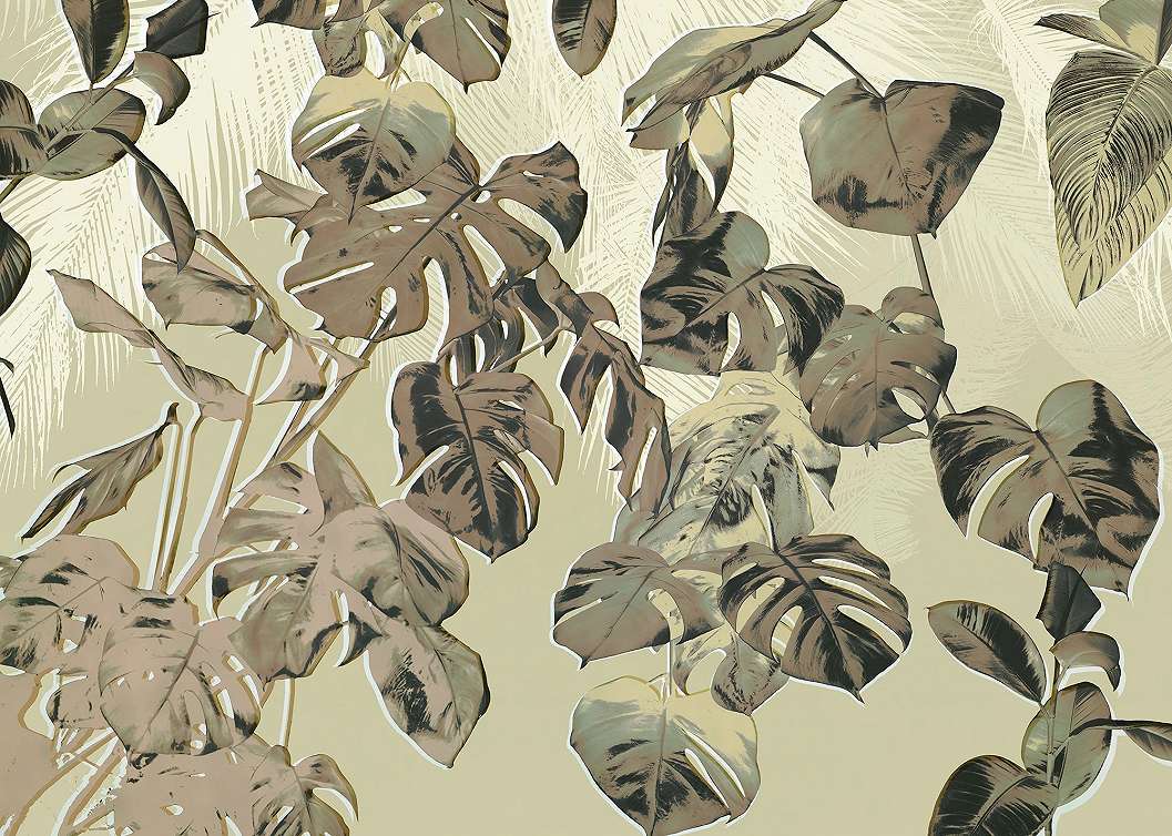 Fotótapéta filodendron pálmalevél mintával
