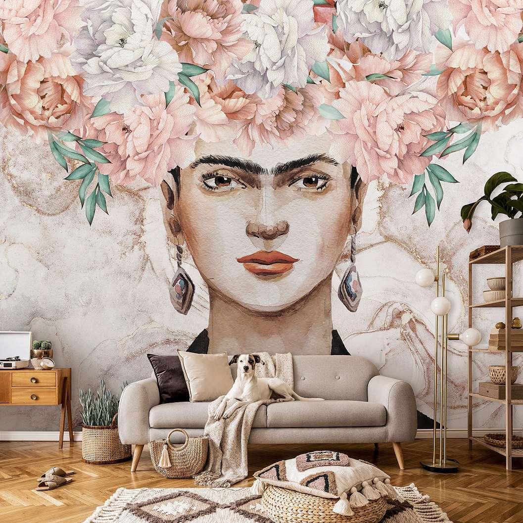 Fotótapéta Frida Kahlo mintával akvarell stílusban 368x254 vlies