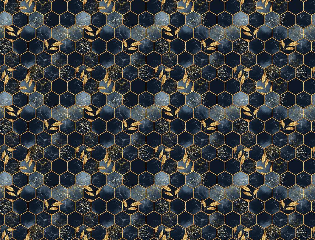 Fotótapéta hexagon és leveles mintával 368x254 vlies