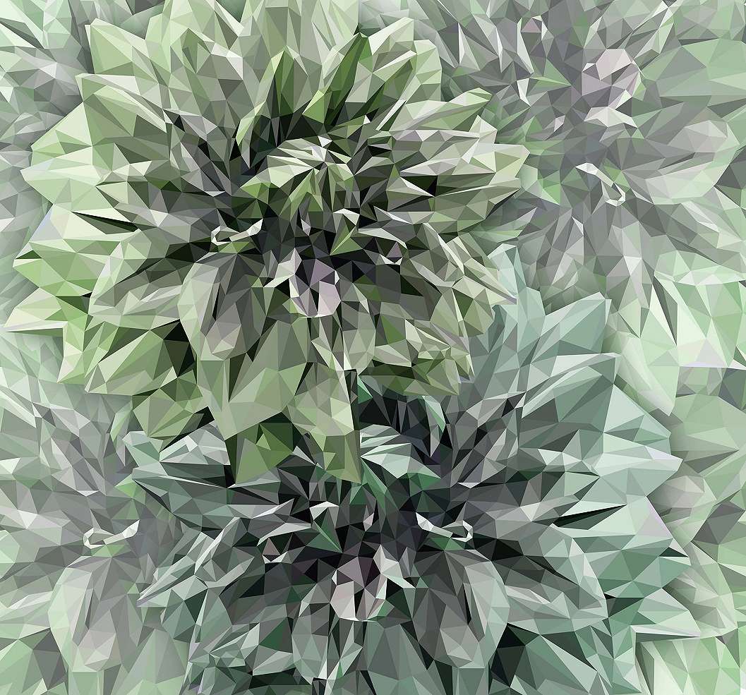 Fotótapéta high-tech hangulatú zöld virág mintával