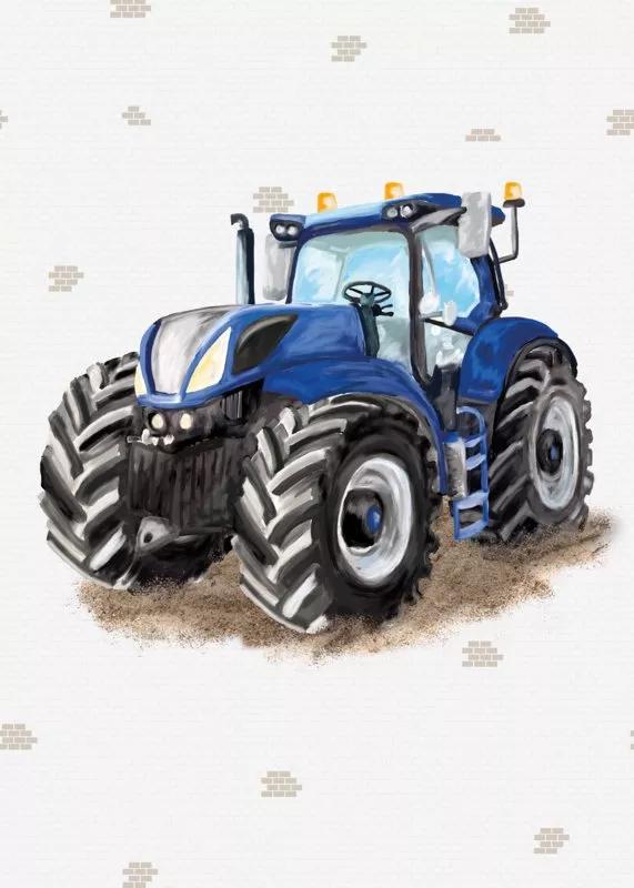 Fotótapéta kék traktor mintával gyerekszobába