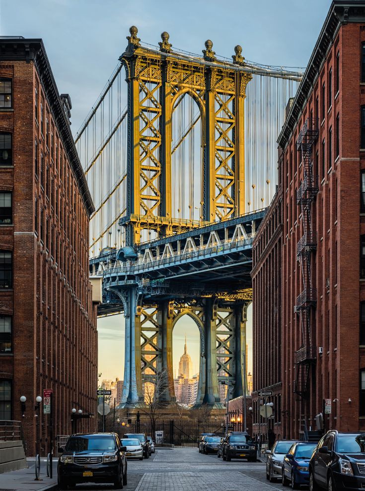 Fotótapéta loft hangulatban a Brooklyn híd látképével