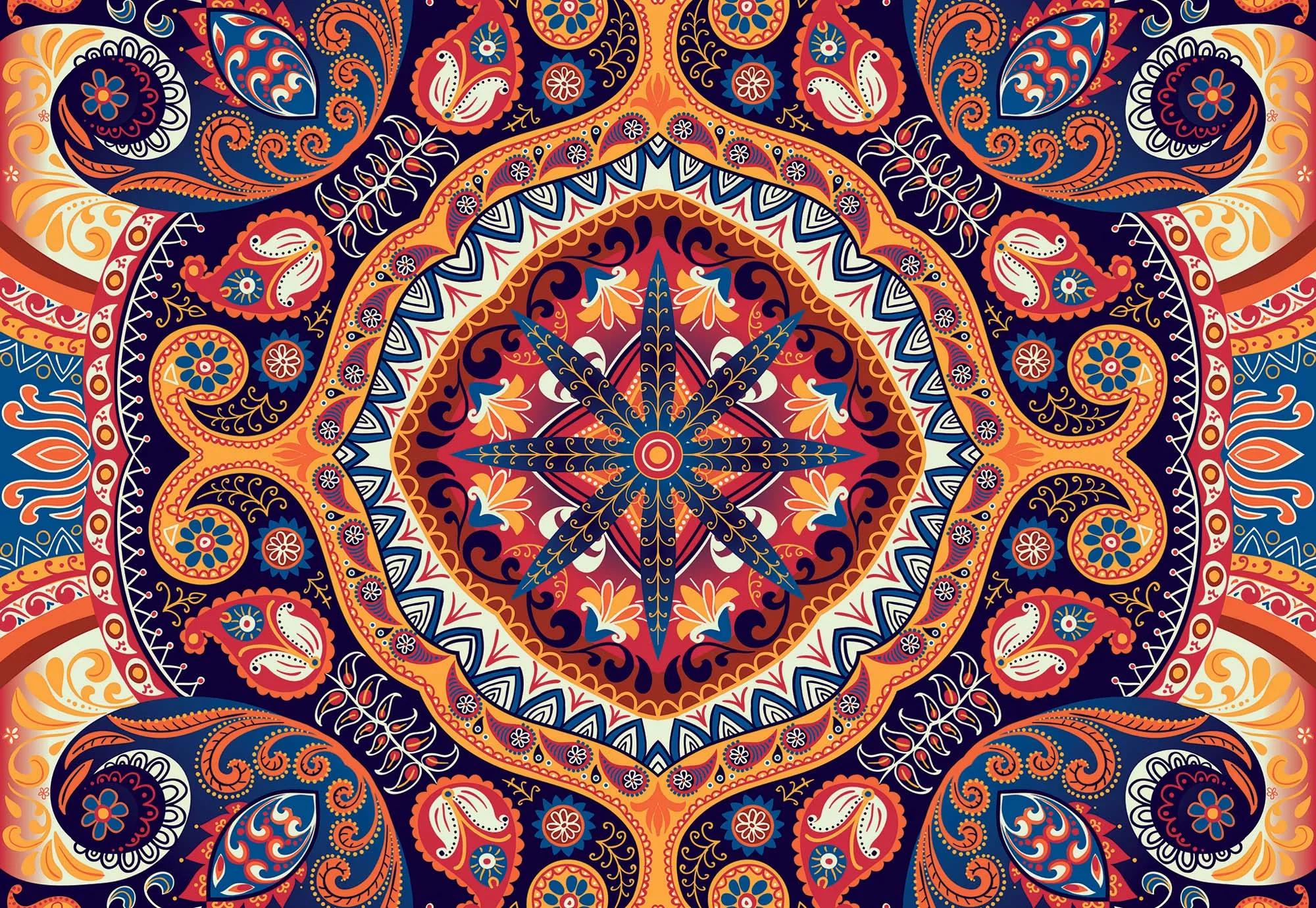 Fali poszter mandala mintával orientális keleties stílusban 368x254 vlies