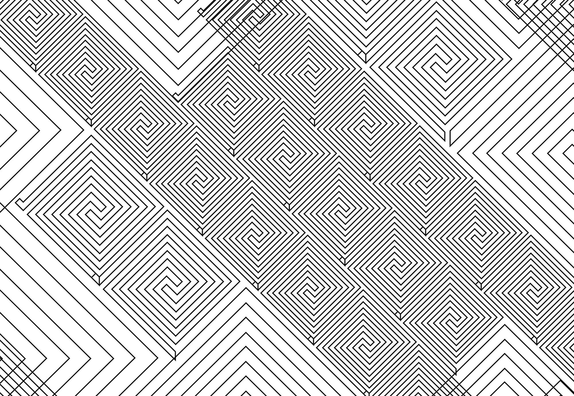 Fali poszter modern fekete fehér geometriai mintával 368x254 vlies