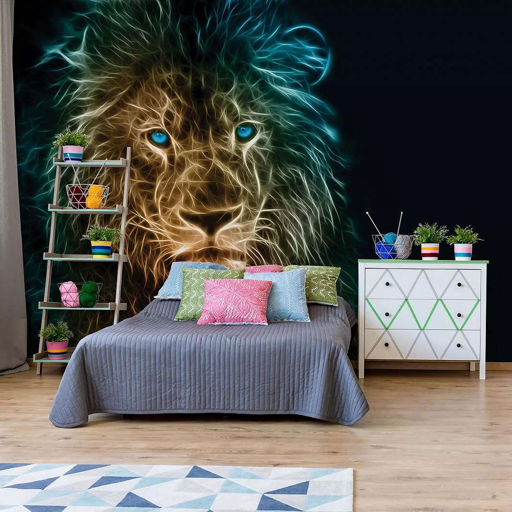 Fotótapéta modern stílusban oroszlán mintával 368x254 vlies