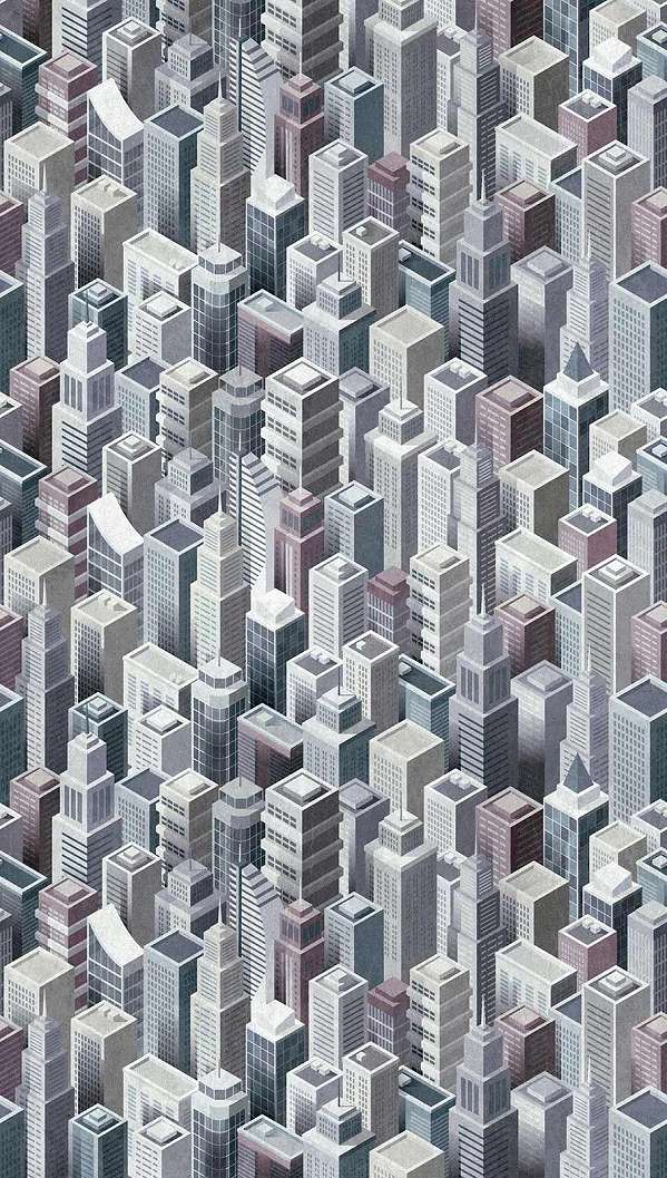 Fotótapéta nagyvárosi felhőkarcoló város mintával mosható vinyl végteleníthető minta
