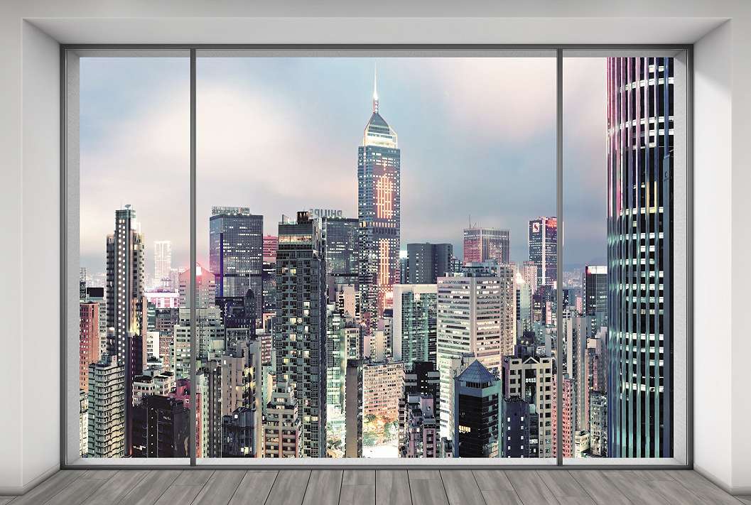 Fotótapéta New York felhőkarcolóival loft hangulatban