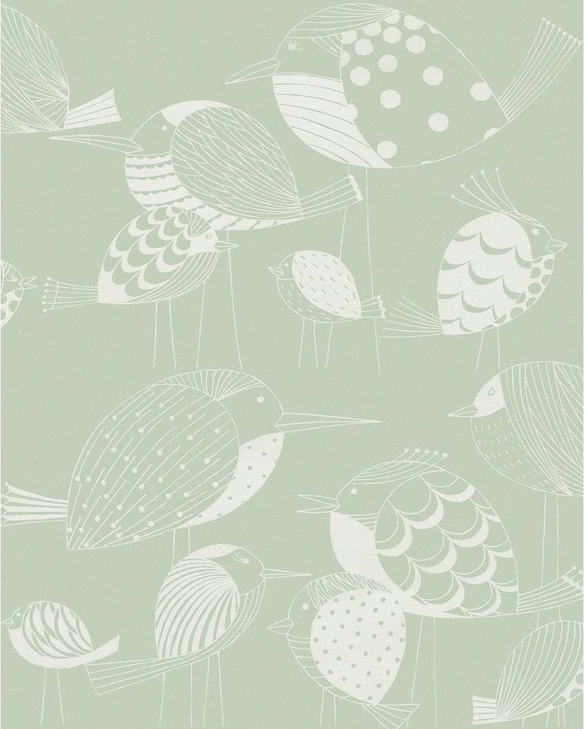 Fotótapéta rajzolt madár mintákkal