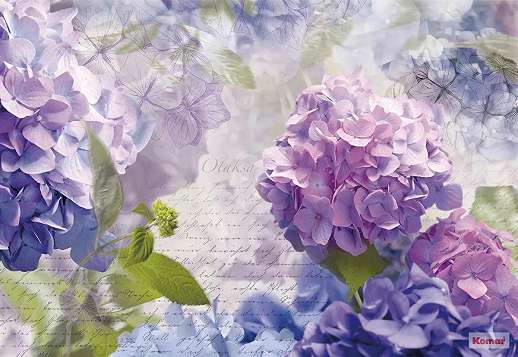 Fotótapéta romantikus lila virágmintával