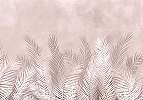 Pálmalevél mintás fali poszter pesztell rózsaszín árnyalatban 368x254 vlies