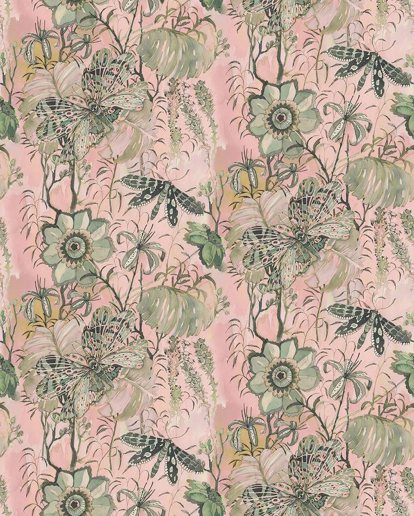 Fotótapéta szitakötő és virág mintával