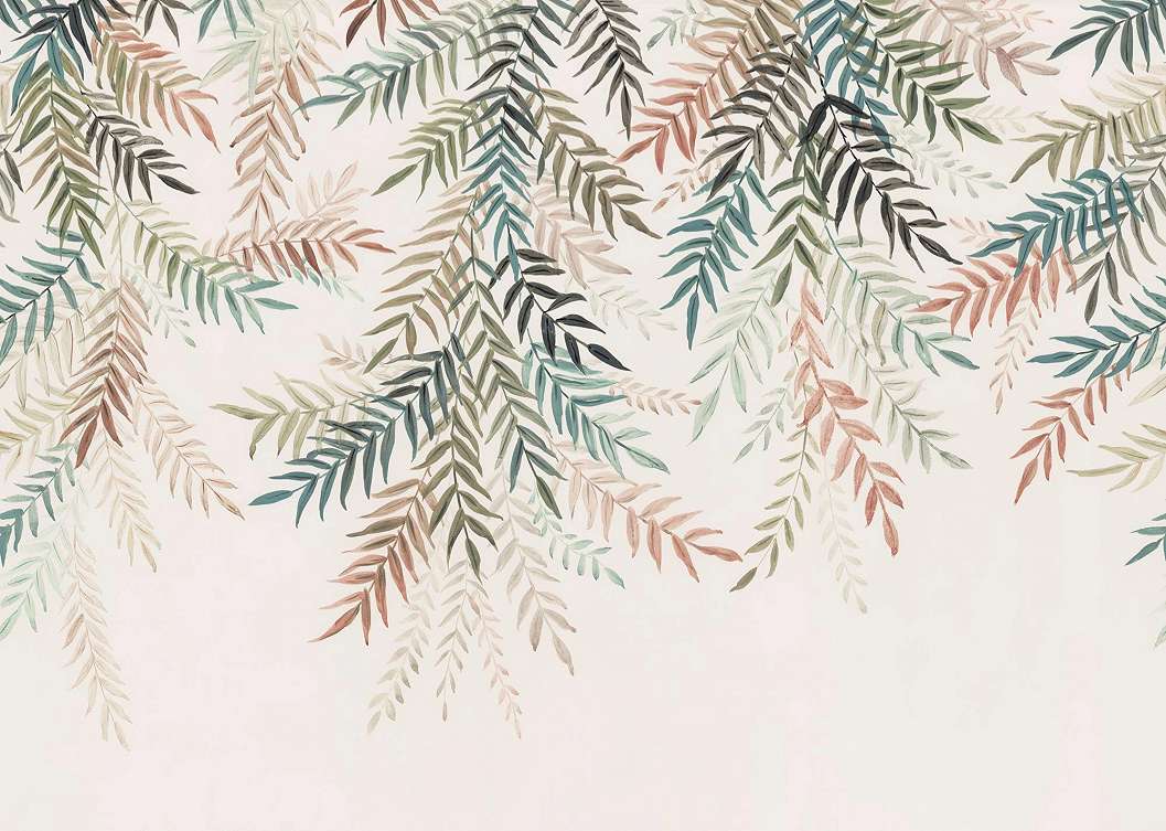 Fotótapéta vidám színes leveles mintával