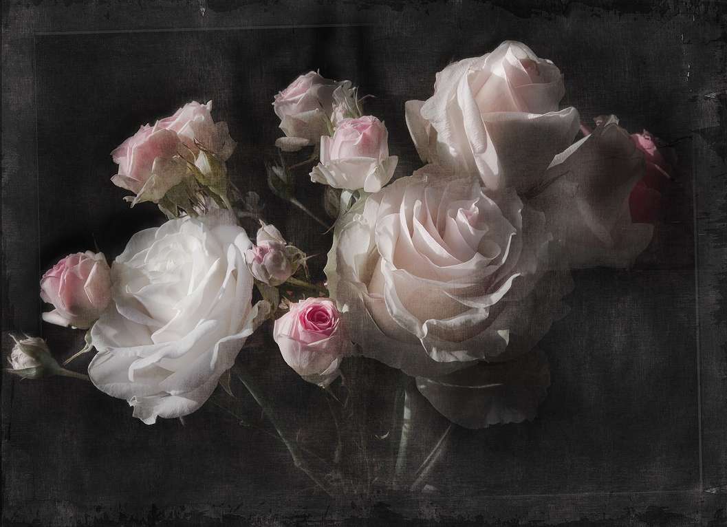 Fotótapéta vintage hangulatú rózsa mintával