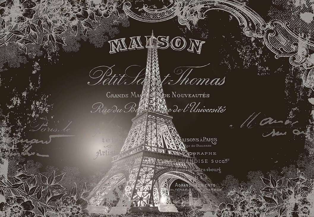 Fotótapéta vintage stílusban Eiffel Torony mintával 368x254 vlies