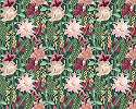 Zöld és rózsaszín levél és virág mintás design poszter tapéta 368x254 vlies