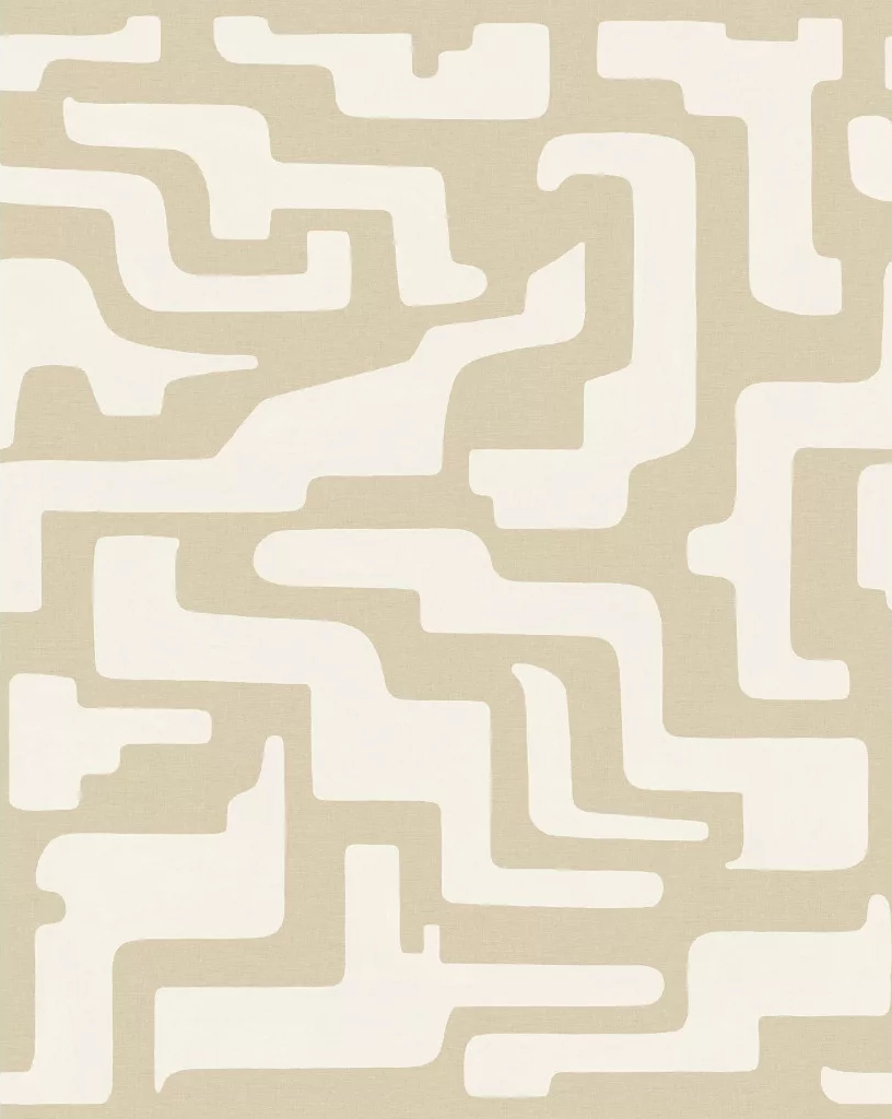 Poszter tapéta geometriai mintával beige színben