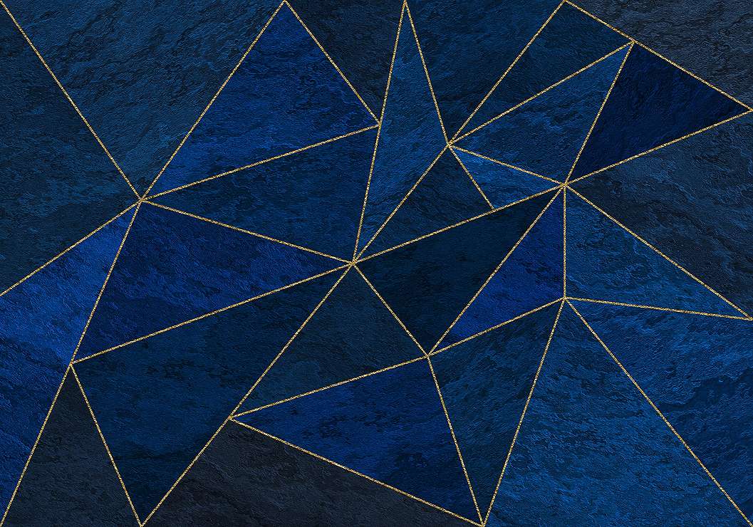 Geometrikus mintás vlies fotótapéta kék színben