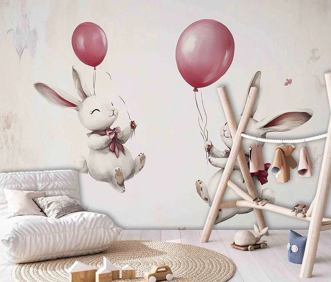 Gyerek posztertapéta nyuszi mintával 368x254 vlies